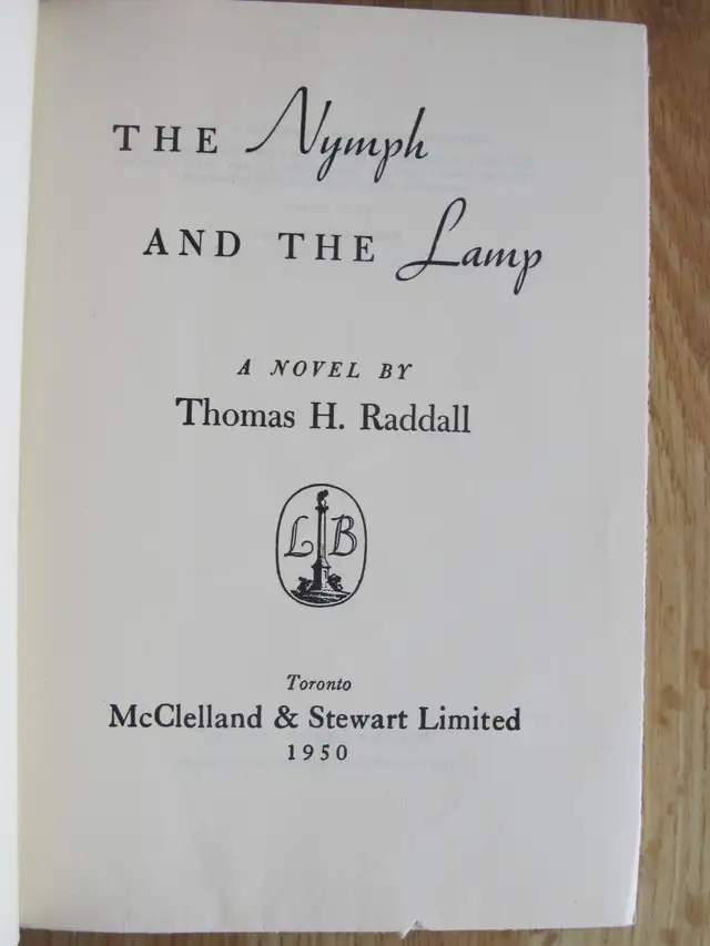 THE NYMPH AND THE LAMP by T. H. Raddall – 1950 HC - Photo 2