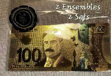 Lot 8pcs € Euros et Canada 100$ Dorés. Golden set - Photo 2