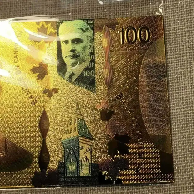Lot 8pcs € Euros et Canada 100$ Dorés. Golden set - Photo 6
