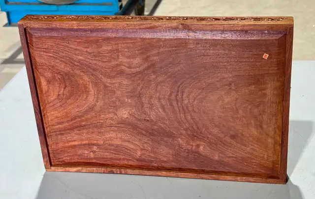 Moroccan Style Hand-Carved Wooden Serving Tray (w Inlay) - Photo 3