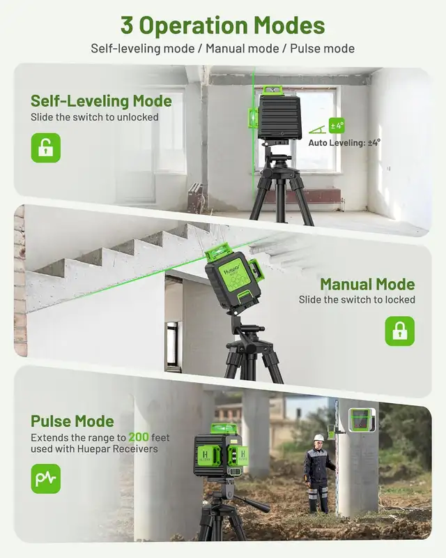 New! Huepar B03CG Professional Laser Level 360° Self Leveling - Photo 4