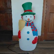 Bonhomme de neige illuminé vintage en plastique blow mold