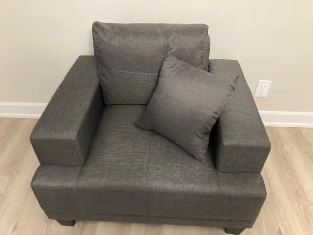 new Grey Linen Fabric Living Room, Chair $300 (Reg  $499)