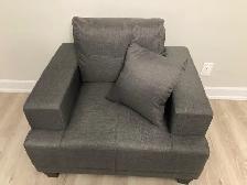 new Grey Linen Fabric Living Room, Chair $300 (Reg  $499)