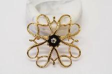 10K VINTAGE DIAMOND BROOCH