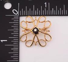 10K VINTAGE DIAMOND BROOCH - Photo 5