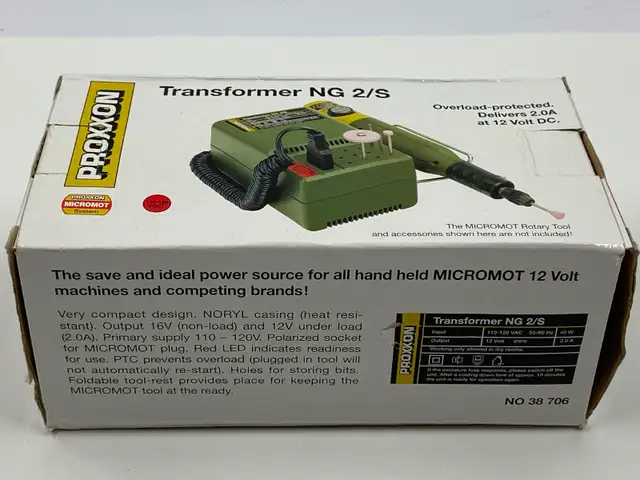 Proxxon 38706 Micromot NG 2/S Single Speed Transformer-Brand New - Photo 2