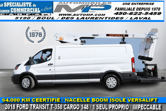 Ford Transit T-350 148 CARGO NACELLE BOOM ISOLÉ VERSALIFT / 64.0
