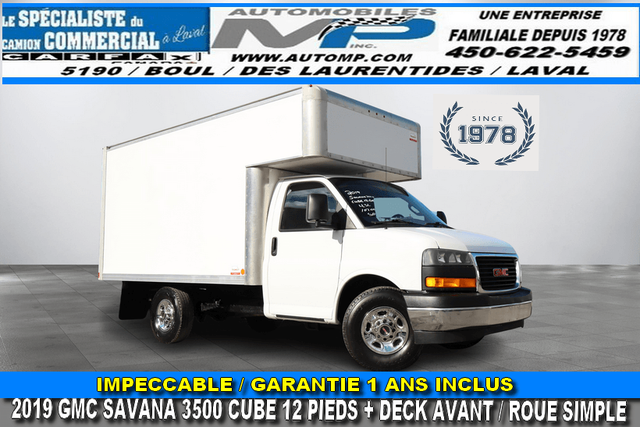 GMC Savana CUBE 12 PIEDSD   DECK ROUE SIMPLE / 102 000 KM CERTIF