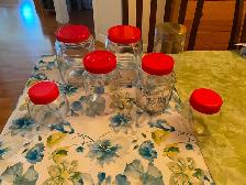 VARIOUS SHAPED GLASS KITCHEN JARS