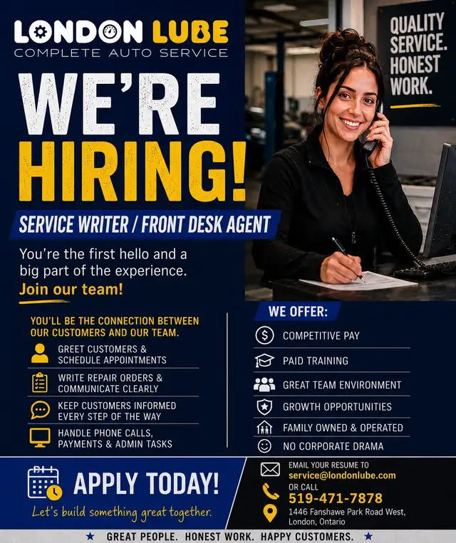 service writer / front desk agent