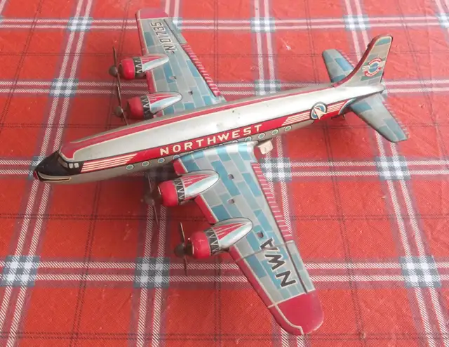 Vintage toy metal airplane ..... a beauty
