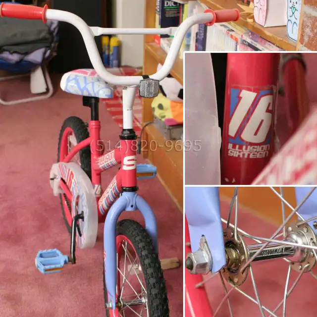 Vélo enfant fille 16' bmx Supercycle Illusion NEUVE - Photo 3