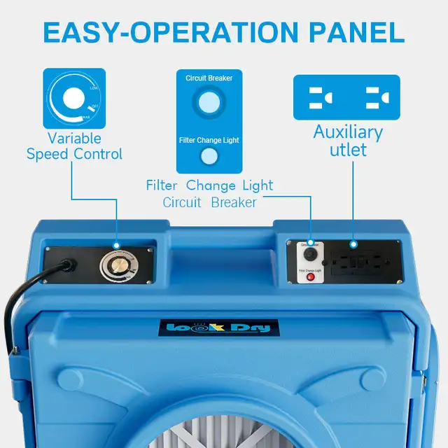 800CFM Air Scrubber ETL 1/4HP Air Purifier Fan Blower Commercial - Photo 10