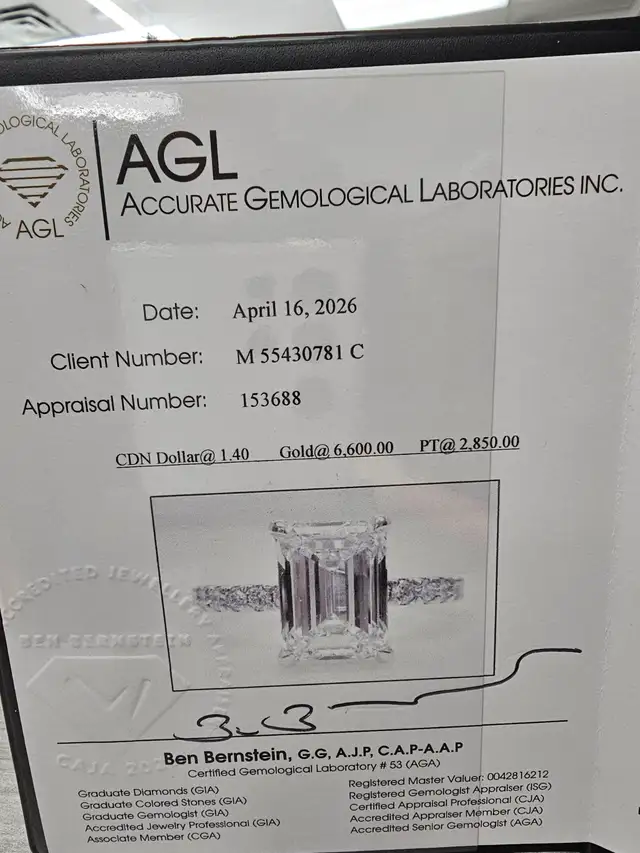 3.76ctw Emerald Lab Diamond Ring – D/VVS1, IGI | 14k White Gold - Photo 5