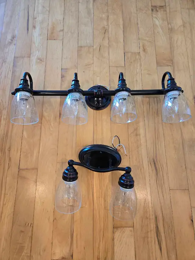 oil rubbed bronze vanity fixtures (2)