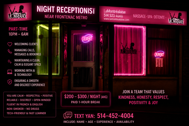 Night Receptionist Wanted  Frontenac Metro