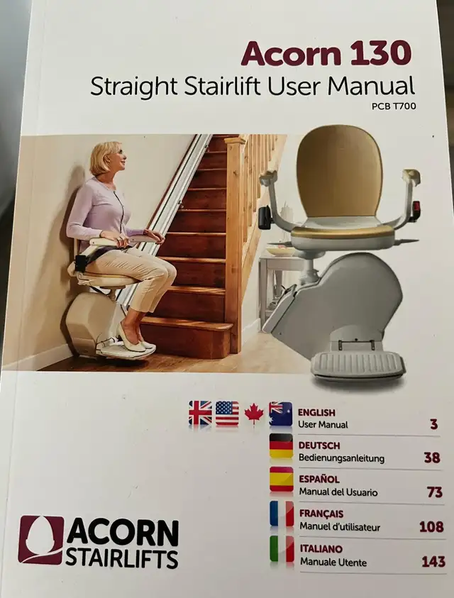 Acorn 130 Straight Stairlift, one month old and newly installed - Photo 3