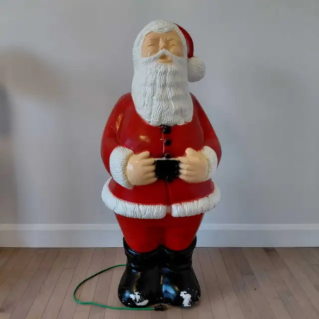 Père Noël illuminé vintage en plastique blow mold