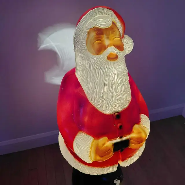 Père Noël illuminé vintage en plastique blow mold - Photo 4