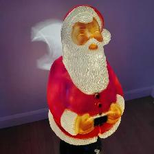 Père Noël illuminé vintage en plastique blow mold - Photo 4