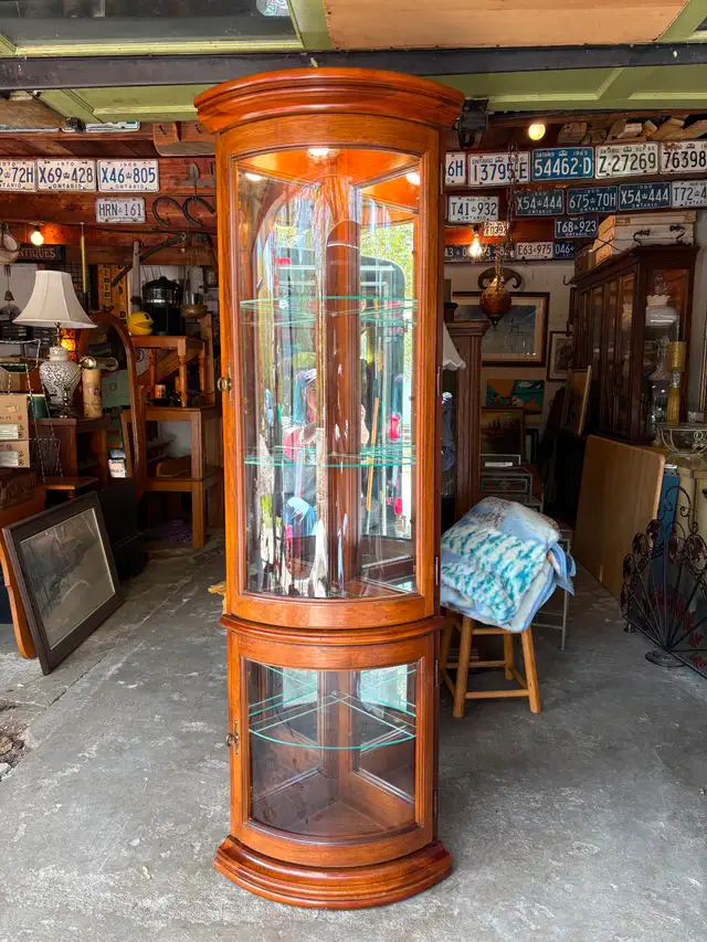 Solid Wood Corner Curio Cabinet