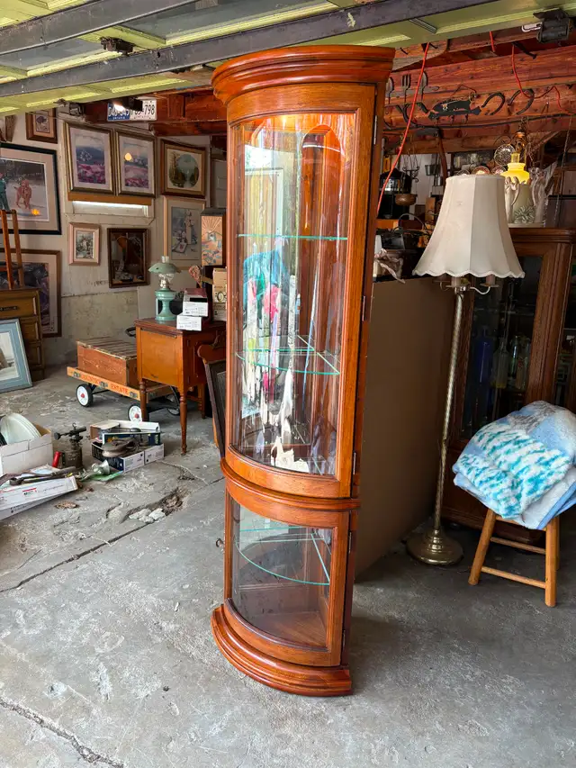 Solid Wood Corner Curio Cabinet - Photo 2