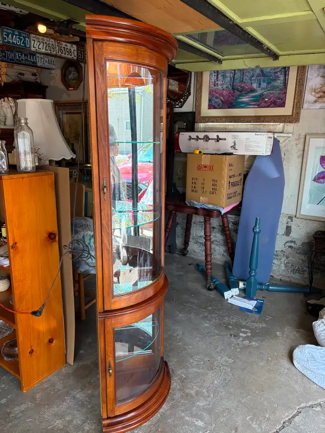 Solid Wood Corner Curio Cabinet - Photo 3