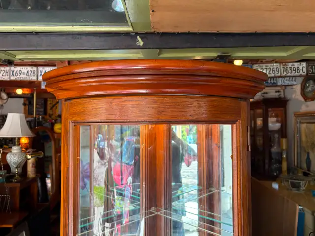 Solid Wood Corner Curio Cabinet - Photo 4