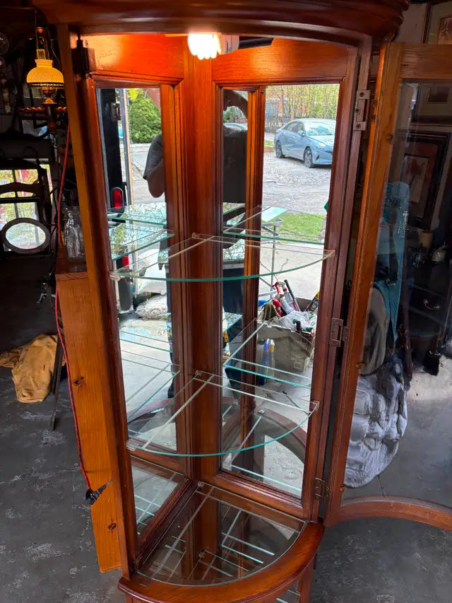 Solid Wood Corner Curio Cabinet - Photo 6