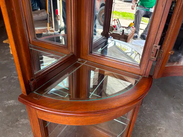 Solid Wood Corner Curio Cabinet - Photo 9