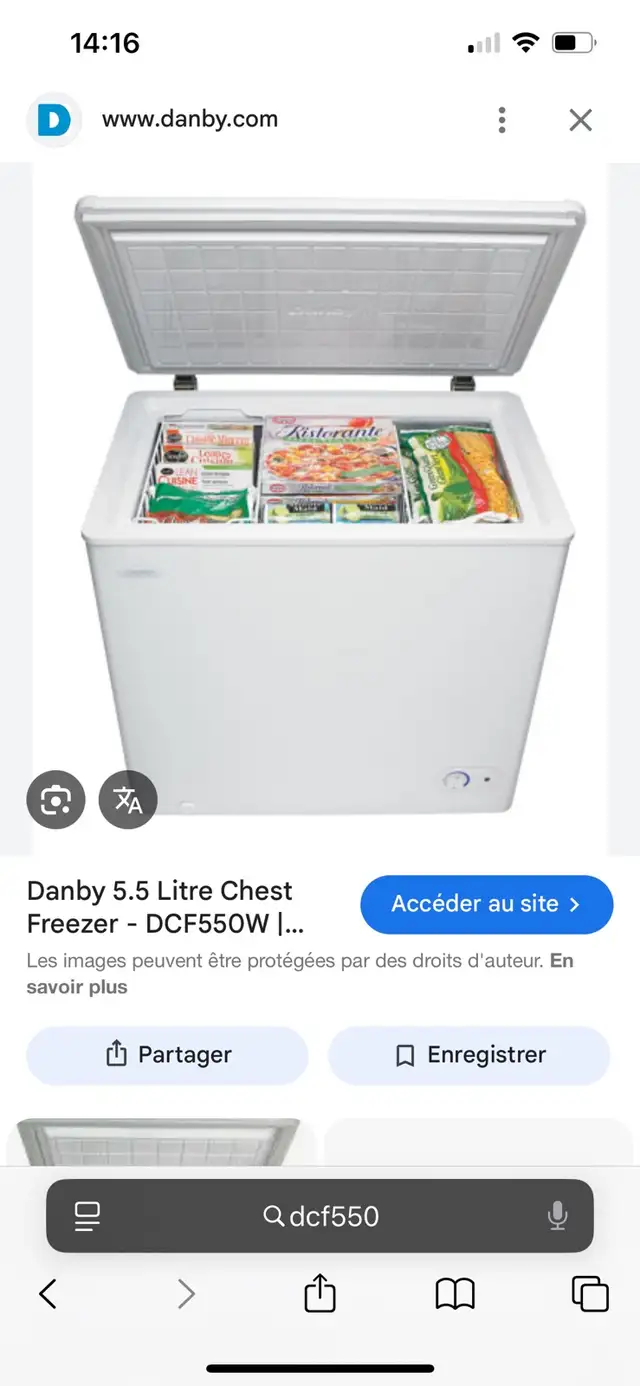 petit congélateur tombreau 5.5 pieds cubes -150$