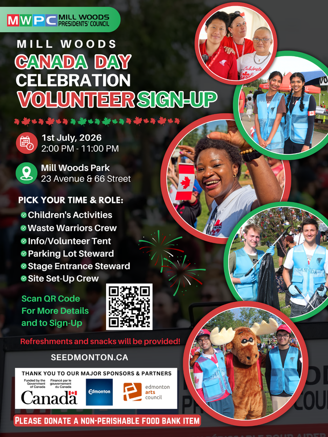 Volunteer at Canada Day Celebrations in Mill Woods!