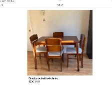 Dinette set with 4 chairs