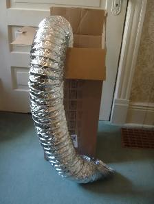 Duct Flexible foil duct, 6 inch diameter x 25 feet,  Qty 6, New