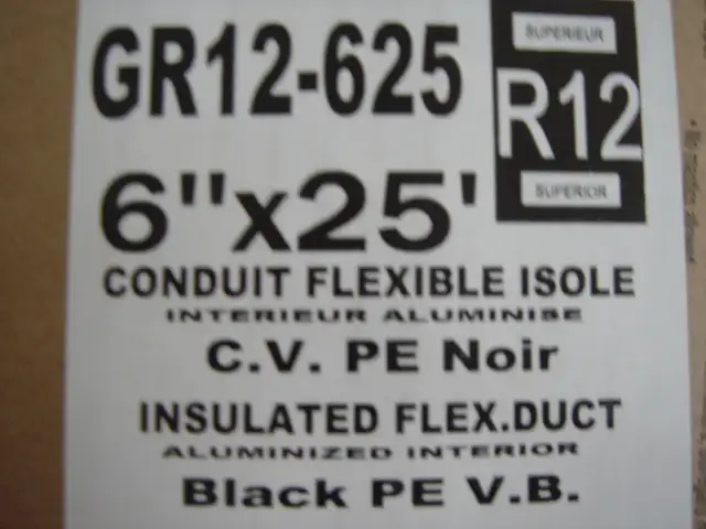 Duct Flexible foil duct, 6 inch diameter x 25 feet,  Qty 6, New - Photo 3
