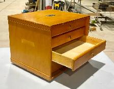 Vintage Oak Wood Dovetailed Four-Drawer Tabletop Cabinet - Photo 4