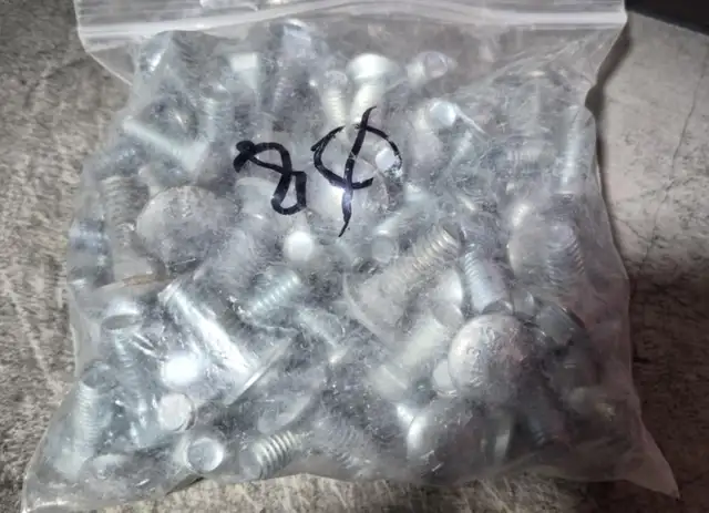 80× 3/8' × 1' CARRIAGE BOLTS – ZINC-PLATED – BULK LOT – $30