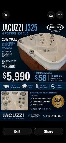 2007 Jacuzzi J325 – Fully Rebuilt Inside!