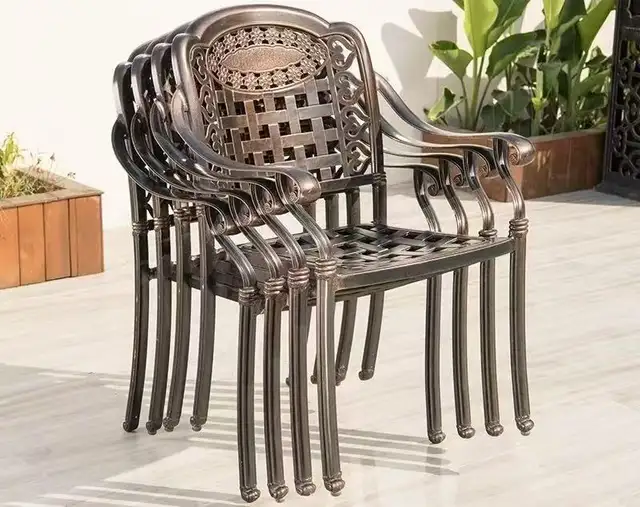 Brand New 5pcs Round Cast Aluminum Dining Set BBQ Table $1499 - Photo 6