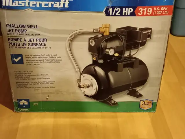 Pompe à jet électrique Mastercraft,  1/2 HP Neuve
