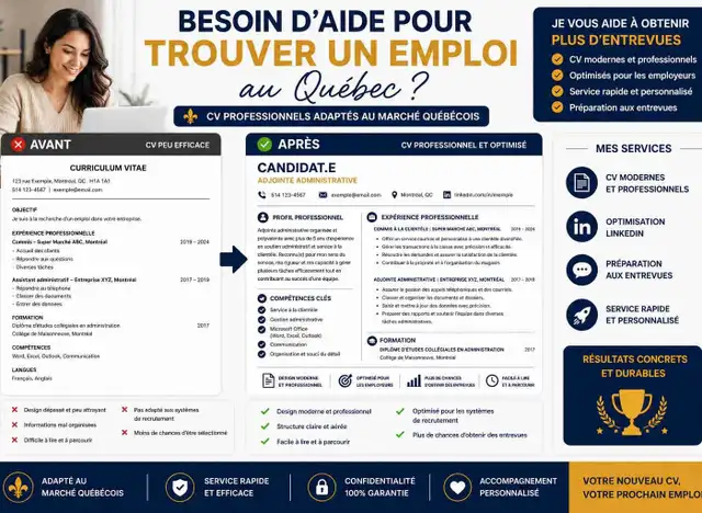 CV Professionnel Québec | Aide à l’Emploi