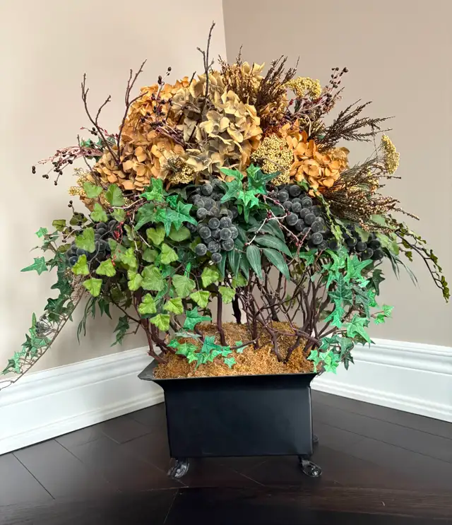 Large Designer Dried Floral Arrangement in Planter – Custom