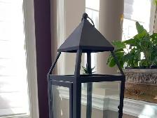Tall Black Metal Lantern – Glass Candle Lantern – Elegant Décor - Photo 2
