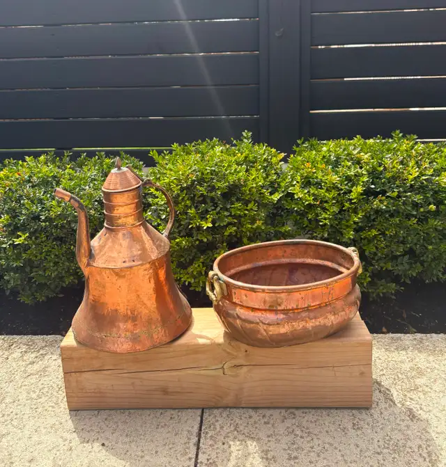 Antique Turkish Copper Décor Set – Handcrafted Indoor Pieces