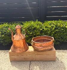 Antique Turkish Copper Décor Set – Handcrafted Indoor Pieces