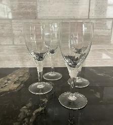 Set of 4 Italian Crystal Stemmed Liquor Glasses – Cristalleria