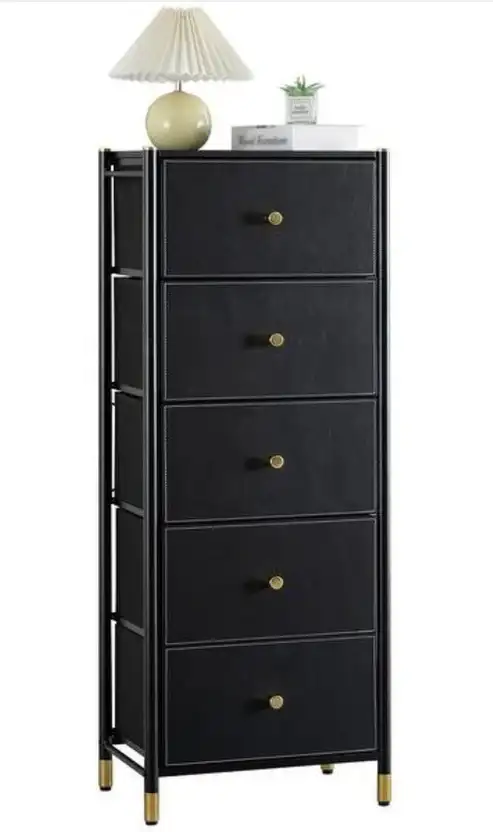 Brand New Black PU Leather 5 to 6-Drawer Dresser $69 - Photo 2