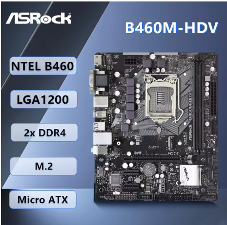 Intel i9-10850K, 10core/20thread CPU with ASRock B460M-HDV MB