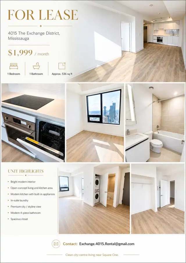 1 bedroom condo apartment mississauga - Photo 2